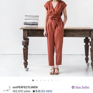 Not Perfect Linen wrap jumpsuit